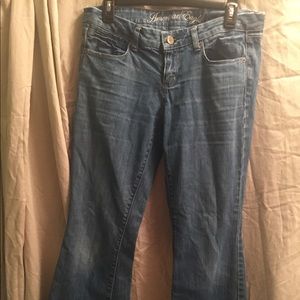 American Eagle light wash flare jeans
